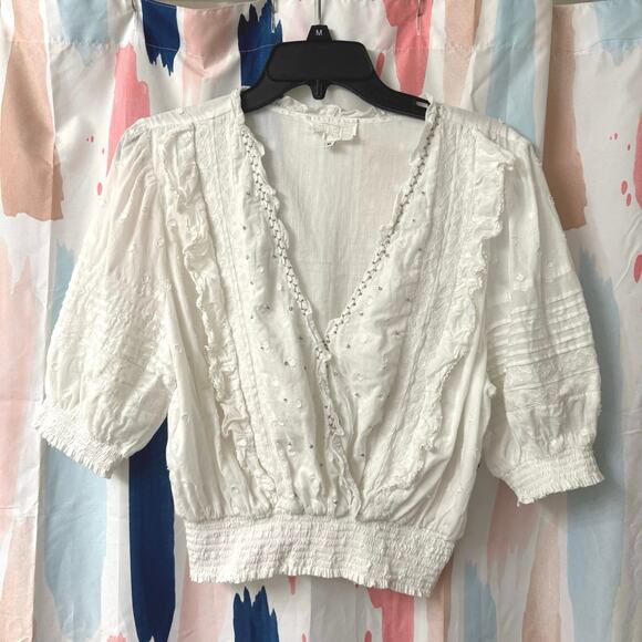Anthropologie Duet Ginevra Ruffled Embroidered Blouse Size XL - Picture 6 of 16